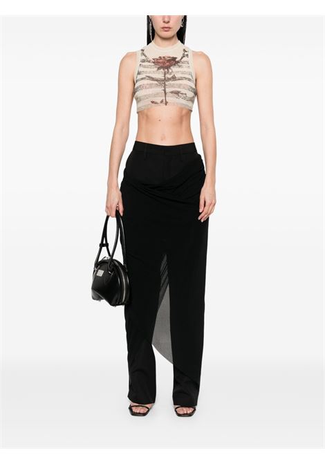 tailored pant mesh sarong woman black  JEAN PAUL GAULTIER | 25/34-F-PA189-C08400